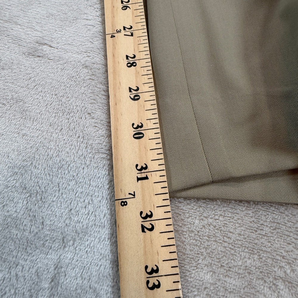 Brooks Brothers 1818 Men 40x32 Tan 100% Wool Flat Front Dress Pants Classic Fit - Picture 9 of 12